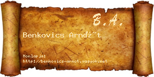 Benkovics Arnót névjegykártya